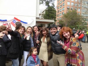 A group of Chileans enjoying early Independence Day celebrations. 