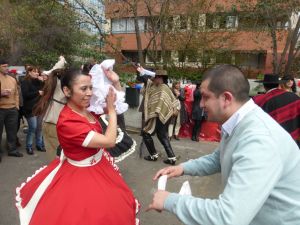Dancing the cueca. 