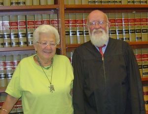 Addy Reisler Yanow, left, pictured with Judge James Moran, gave to family and friends throughout her 93 years of life.  Photo courtesy of Jennifer Moran. 